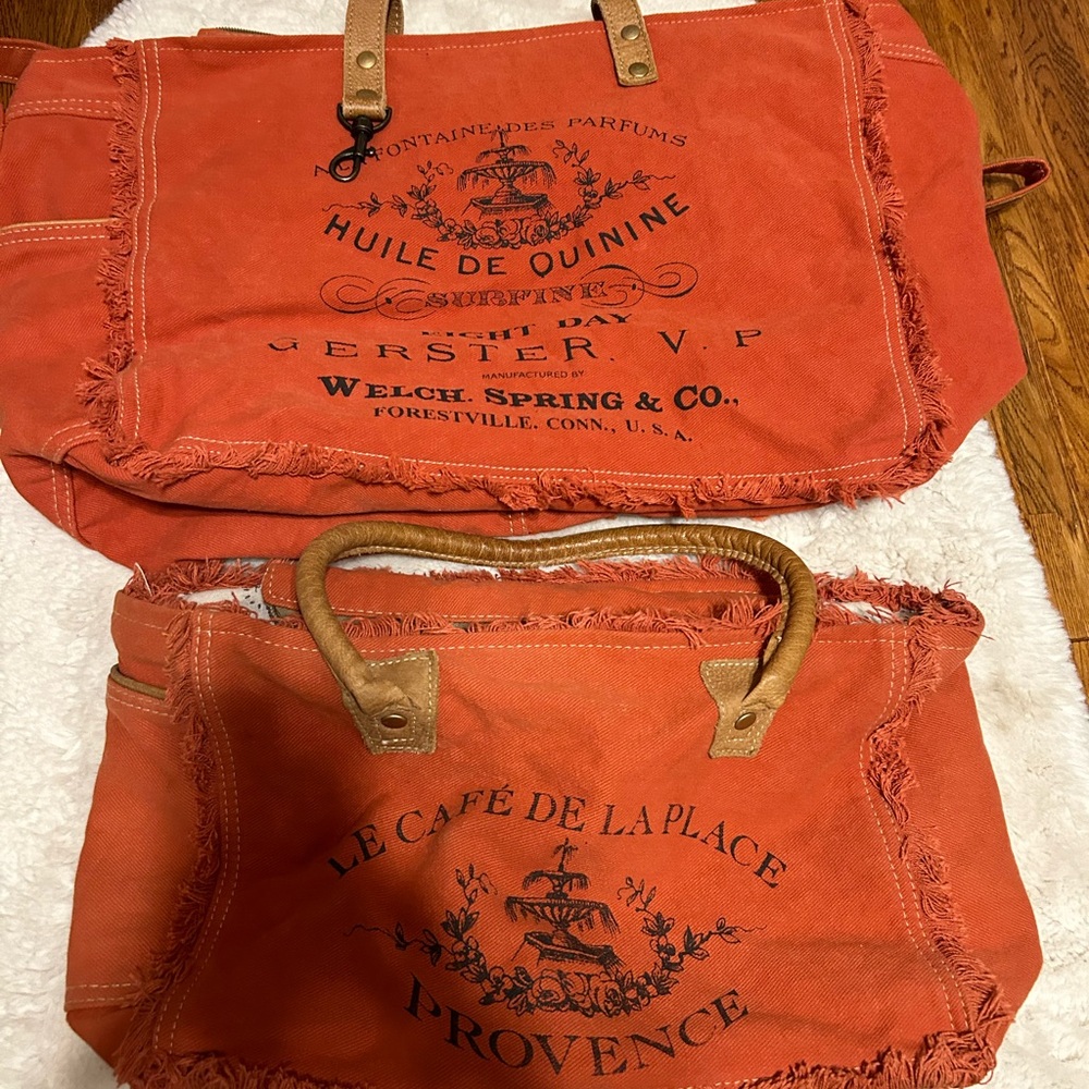 Myra Bag Carmine Weekender Bag with matching purse